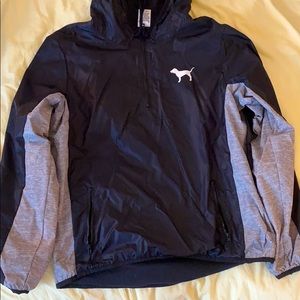 VS-Pink Three Quarter Zip Rain Resistant Jacket